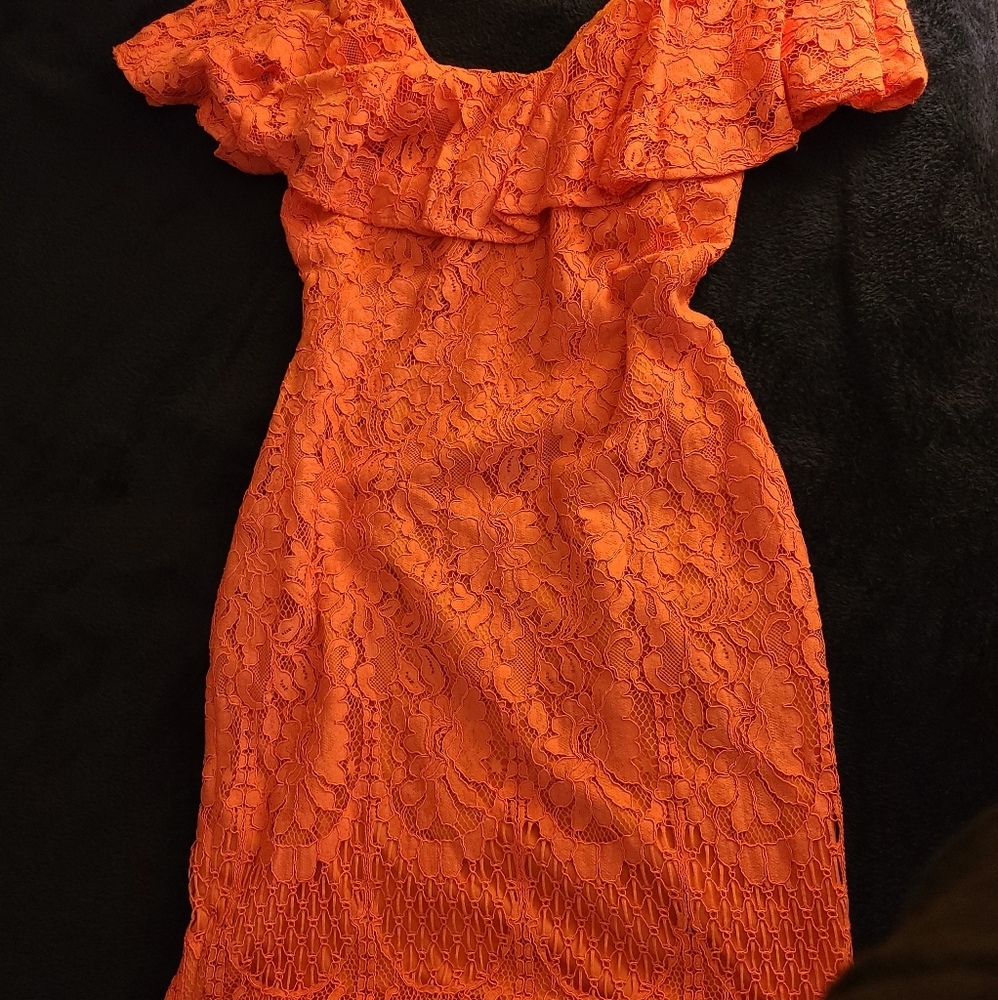 Lace Dress Salmon Lauren Ralph Lauren